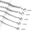 Collar de cadena cuadrada de acero inoxidable para hombre, grosor 2-4mm, joya elegante. - 18+5CM / 2 mm (a granel)