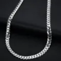 Collar de cadena cubana plana de acero de titanio para hombre, estilo hip-hop. - 3mm Ancho / 50CM
