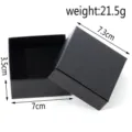 Black square jewelry box with velvet lining, compact gift box for rings and accessories. - Black Gift Box