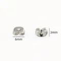 Parte trasera de pendientes de mariposa de acero inoxidable accesorios de joyeria 6mm 3mm - Cierre tipo mariposa / 6mm / Plateado
