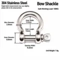 Maniglione in acciaio inox tipo arco M4, robusta ferramenta di sartiame 304 per connessione fai. - Grillo a lira tipo europeo M4 / M4