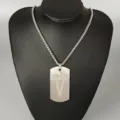 Stainless steel letter V dog tag pendant necklace hip hop street fashion jewelry for men women - Letter V