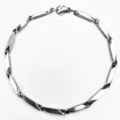 Pulsera Eslabones Bambú Acero Inoxidable Hombre Moda Tendencia Joya Accesorio Fino - Pulsera de bambú de acero de titanio 3,2 mm 17 cm (cadena de extensión de 3 cm) / Color acero
