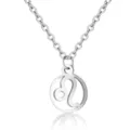 Stainless steel Leo zodiac sign pendant necklace variant, silver chain, minimalist style. - Leo / Silver