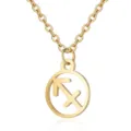 Gold Stainless Steel Zodiac Sign Sagittarius Pendant Necklace Fashion Jewelry Accessories - Sagittarius / Gold