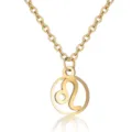 Gold stainless steel hollow zodiac Leo pendant necklace with fine chain for women daily wear - Leo / Gold