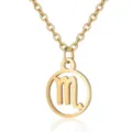 Gold stainless steel Scorpio zodiac sign pendant necklace with delicate chain jewelry. - Scorpio / Gold
