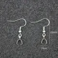 Stainless steel earring hook with bail clip, DIY jewelry making accessory detail view. - Earring Hooks with Beads and Springs / Steel