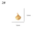 Golden stainless steel shell pendant for DIY jewelry making, 12x12mm charm size. - 2# / Gold