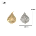 Open gewerkte filigraan druppel hanger DIY sieraden accessoire goud zilver 46x32mm vintage - Stijl 3 / Goud