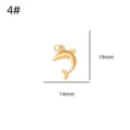 Gold dolphin pendant stainless steel DIY jewelry accessory necklace bracelet charm 19x14mm - Size 4 / Gold