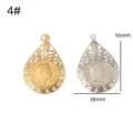 Edelstahl hohler Anhänger DIY Schmuck Vintage Münze Halskette Charm Zubehör 56x38mm groß - Stil 4# / Gold