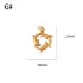 Golden stainless steel dolphin pendant DIY jewelry accessory size detail view 22x18mm - Size 6 / Gold