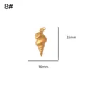 Gold Stainless Steel Conch Shell Pendant Charm 25x10mm DIY Necklace Jewelry Making Part - Size 8 / Gold