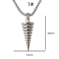Roestvrij staal punk kegel hanger ketting detailweergave, cool getrapt metaal sieraad. - 1# Kegelhanger / Alleen Hanger (Geen Ketting)