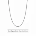 Zilveren vierkante slangketting halsketting 2mm breedte, minimalistische titanium sieraden. - Vierkante slangenketting / 2mm 45cm / Zilver