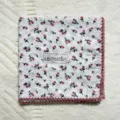 Vintage bloemprint katoenen vierkante sjaal in pastorale stijl zakdoek kanten detail - Stijl 1