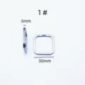 Stainless steel square key ring detail view, 30mm size and 3mm wire diameter hardware - 1# Key Ring