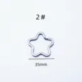 Stainless steel star shaped key ring metal split keychain DIY accessories 35mm diameter - 2# Key Rings