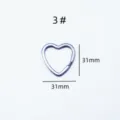 Stainless steel heart shaped key ring detail shot, durable metal hardware accessory. - 3# Key Ring
