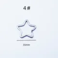 Stainless steel star shaped key ring 35mm DIY metal keychain accessory for keys and bags. - 4# Key Ring