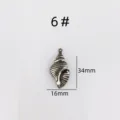 Pendentif coquillage en acier inoxydable style marin accessoire bijoux DIY collier bracelet - Conque (6#) / Argent
