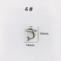 Stainless steel dolphin pendant charm for DIY jewelry making, necklace and bracelet accessories. - Size 4 / Silver