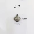Pendentif coquillage en acier inoxydable style ocean bijoux DIY collier 19mm charms - Coquillage (2#) / Argent