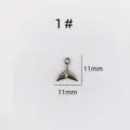 Stainless steel whale tail pendant DIY jewelry accessory, size 11x11mm, 1# variant. - Style 1 / Silver