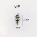 Silver tone sea snail metal pendant DIY jewelry accessories necklace bracelet charm 25x10mm - Size 8 / Silver