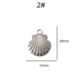 Pendentif coquillage en acier inoxydable style océan breloque bracelet collier DIY - Modèle 2