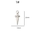 Stainless steel cross dagger pendant detail shot, retro DIY jewelry accessory charm, 23x14mm. - Cross Dagger (1#)