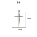Detailed close-up view of the stainless steel dagger pendant charm, measuring 24x23mm. - Sword Pendant (2#)