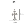 Stainless steel cross pendant detail, vintage style charm closeup for DIY crafts. - Cross Pendant (3#)