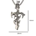 Retro style stainless steel punk sword wing pendant necklace detailed product item. - 3# Μενταγιόν Μόνο (Χωρίς Αλυσίδα) / Αντίκα Ασημί