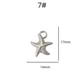 Stainless steel starfish pendant charm DIY jewelry accessory measuring 14x17mm for crafts. - Starfish Pendant (7#)
