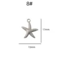Stainless steel starfish pendant DIY jewelry accessories retro trendy charm 17x15mm - Starfish Pendant (8#)