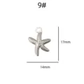 Stainless steel starfish pendant DIY jewelry accessory retro trendy charm 17x14mm - 3D Starfish Pendant (9#)