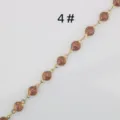 Stainless steel DIY sparkling enamel chain gold plated bracelet necklace jewelry finding - 4# Brown