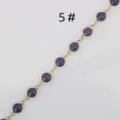 Gold-tone stainless steel chain detail with purple glitter epoxy round components for DIY jewelry. - 5# Purple
