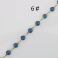 Stainless steel blue glitter epoxy circle chain detail shot for DIY jewelry making parts. - 6# Blue