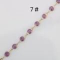 Stainless steel DIY purple glitter gold chain semi-finished bracelet necklace jewelry making supplies - 7# Purple