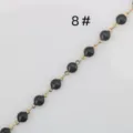 Stainless steel gold chain with black enamel beads, ideal for DIY jewelry making and crafts. - 8# Black