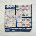Vintage floral cotton handkerchief with lace trim, perfect for neck scarf, hair band or daily wear. - 16#