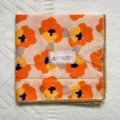 Retro floral print cotton pocket square with elegant lace trim, vintage neckerchief. - 18#
