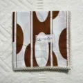 Korean vintage cotton geometric small handkerchief with lace trim, stylish brown hair band scarf. - 21#