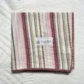 Korean style vintage pure cotton striped square scarf with delicate lace edge for women. - Code 30
