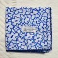 Korean style vintage floral cotton square scarf with lace border, versatile neckerchief. - Code 32
