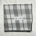 Korean style black and white plaid cotton handkerchief vintage retro square neck scarf - 34#