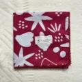 Korean style retro pure cotton small square scarf with abstract prints and lace edge. - 55#
